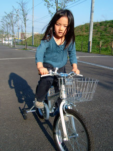 新しい自転車で